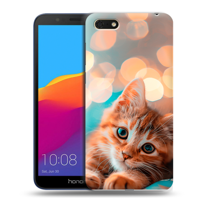 Пластиковый чехол на Huawei Honor 7A с принтом котик Пластиковый чехол на Huawei Honor 7A с принтом котик