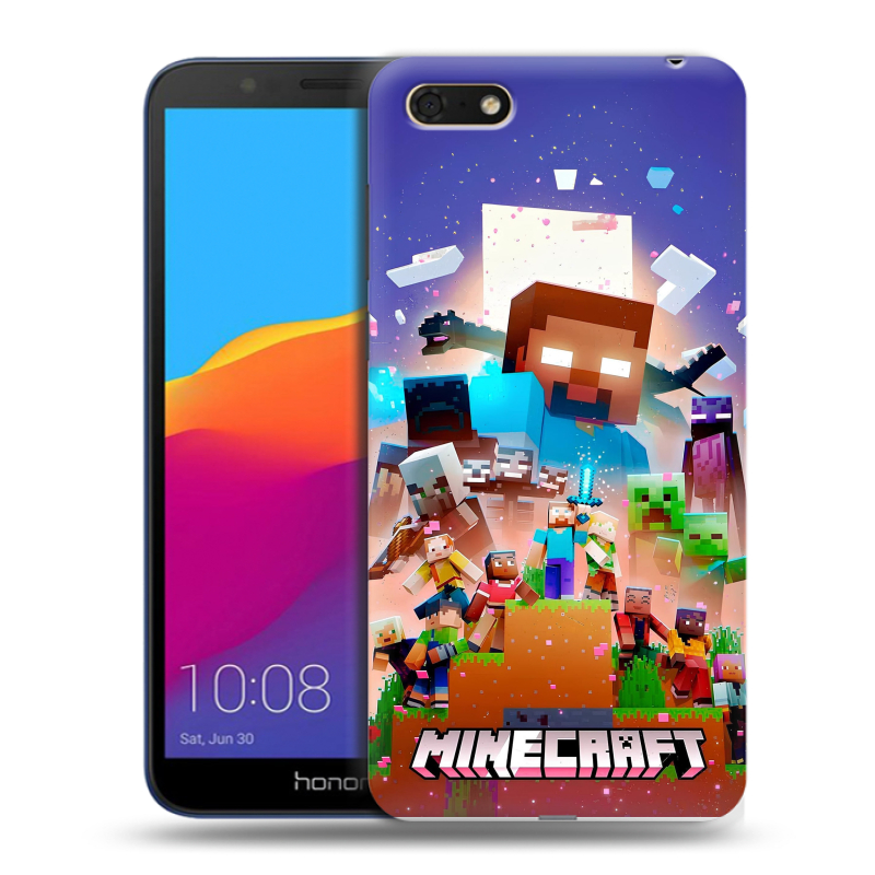 Пластиковый чехол на Huawei Honor 7A с принтом Майнкрафт Minecraft Пластиковый чехол на Huawei Honor 7A с принтом Майнкрафт Minecraft