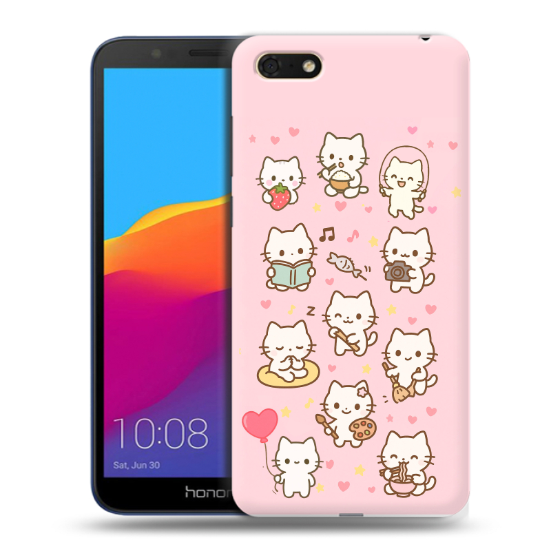 Силиконовый противоударный чехол на Huawei Honor 7A с принтом Hello Kitty Хелоу Кити Силиконовый противоударный чехол на Huawei Honor 7A с принтом Hello Kitty Хелоу Кити
