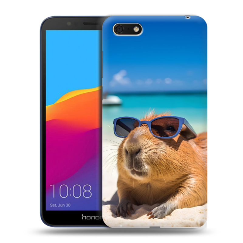 Пластиковый чехол на Huawei Honor 7A с принтом Капибара Пластиковый чехол на Huawei Honor 7A с принтом Капибара