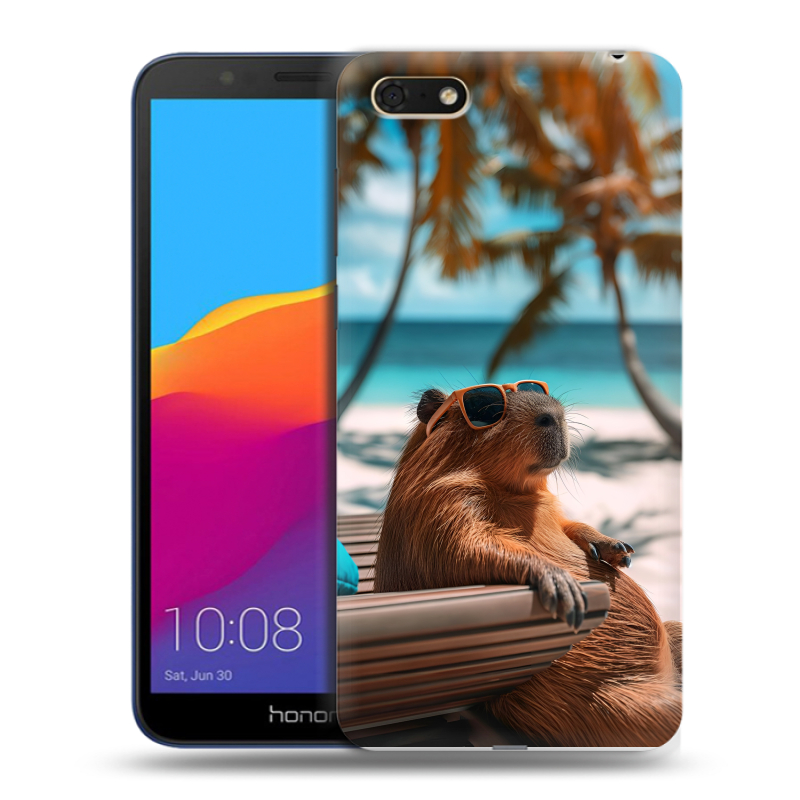 Силиконовый чехол на Huawei Honor 7A с принтом Капибара Силиконовый чехол на Huawei Honor 7A с принтом Капибара