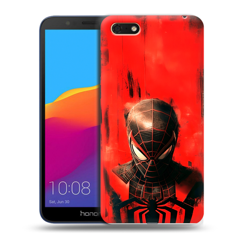 Силиконовый противоударный чехол на Huawei Honor 7A с принтом человек паук spiderman Силиконовый противоударный чехол на Huawei Honor 7A с принтом человек паук spiderman