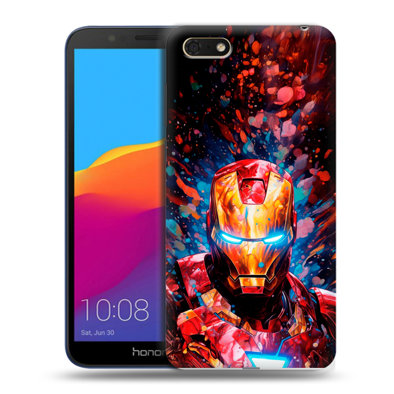 Силиконовый чехол на Huawei Honor 7A с принтом Железный человек Ironman Силиконовый чехол на Huawei Honor 7A с принтом Железный человек Ironman