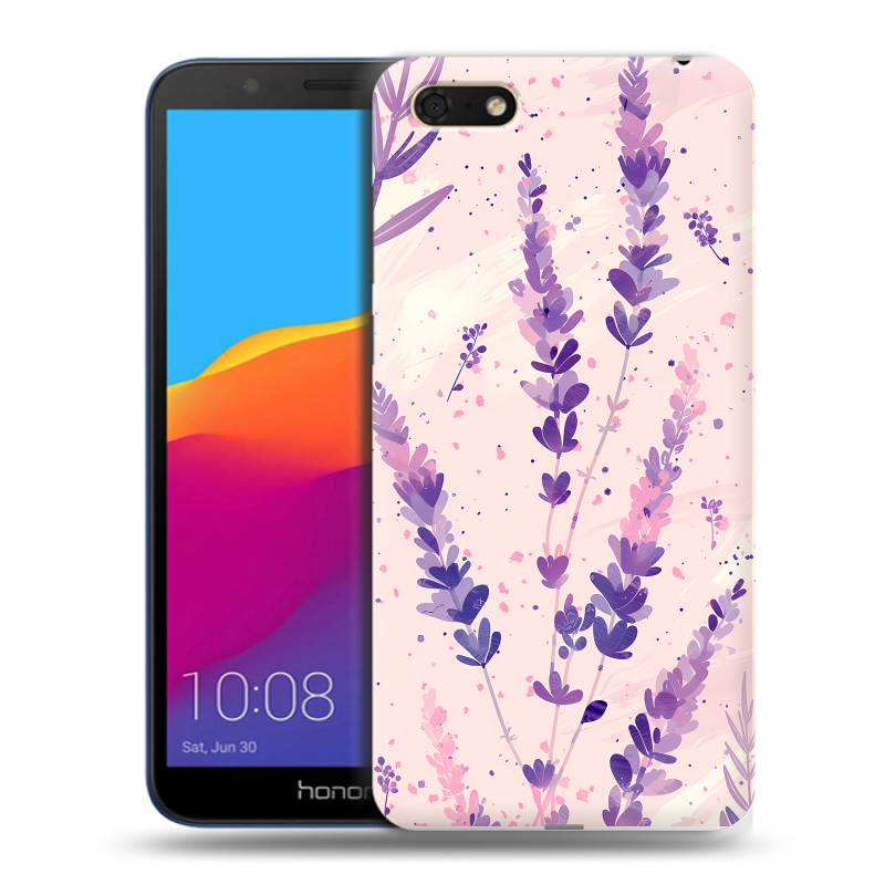 Силиконовый чехол на Huawei Honor 7A с принтом цветы лаванда Силиконовый чехол на Huawei Honor 7A с принтом цветы лаванда