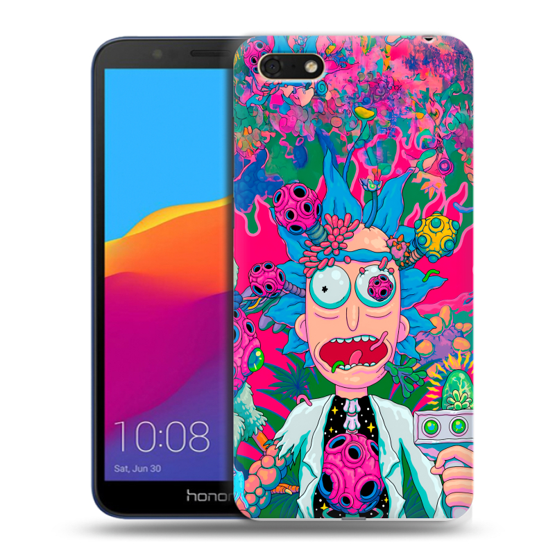 Силиконовый противоударный чехол на Huawei Honor 7A с принтом Рик и Морти Rick Morty Силиконовый противоударный чехол на Huawei Honor 7A с принтом Рик и Морти Rick Morty