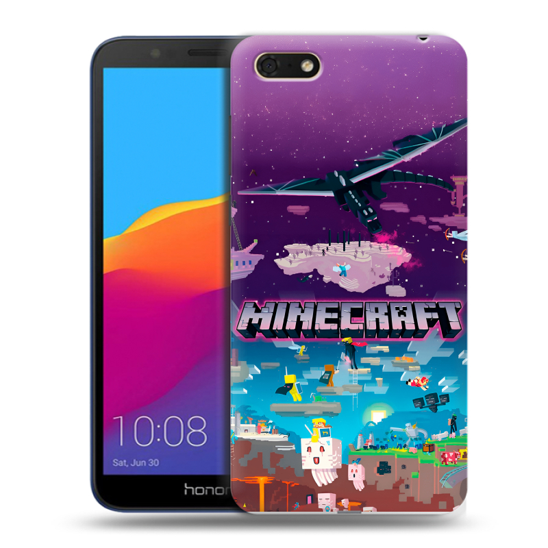 Пластиковый чехол на Huawei Honor 7A с принтом Майнкрафт Minecraft Пластиковый чехол на Huawei Honor 7A с принтом Майнкрафт Minecraft