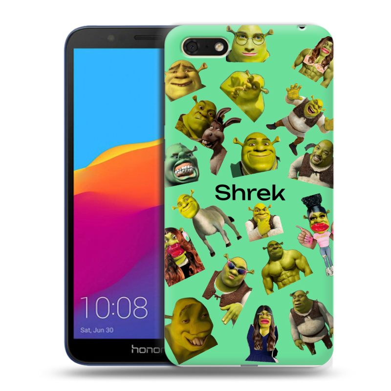 Силиконовый чехол на Huawei Honor 7A с принтом Шрек Shrek Силиконовый чехол на Huawei Honor 7A с принтом Шрек Shrek