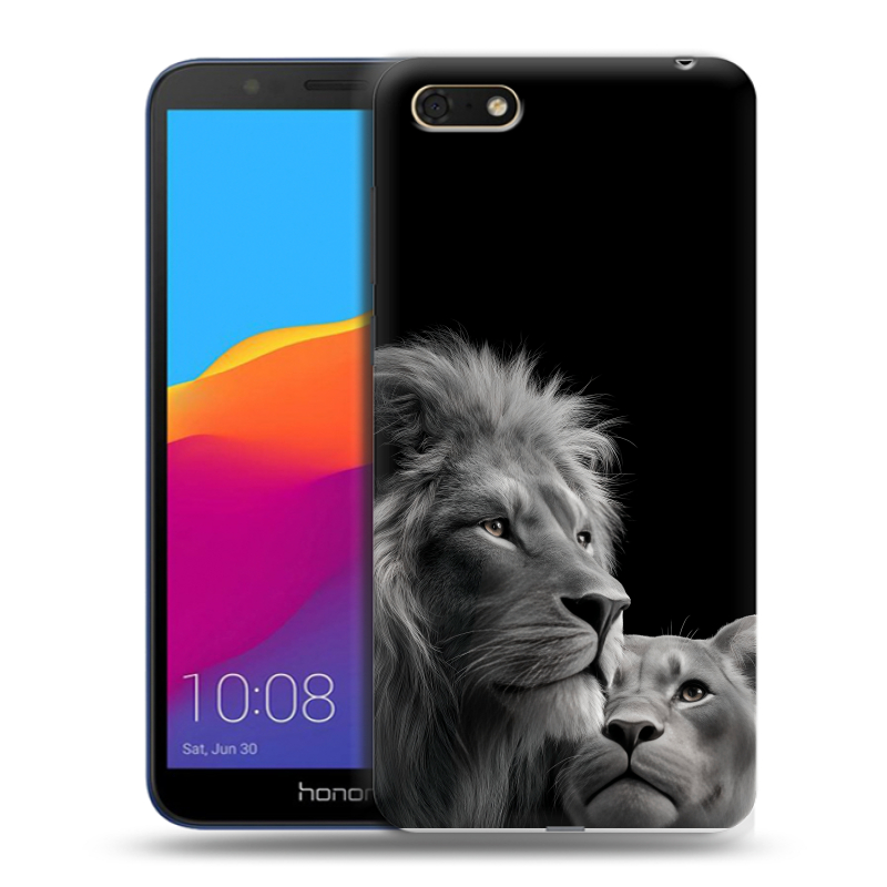 Силиконовый чехол на Huawei Honor 7A с принтом Лев кошки Силиконовый чехол на Huawei Honor 7A с принтом Лев кошки