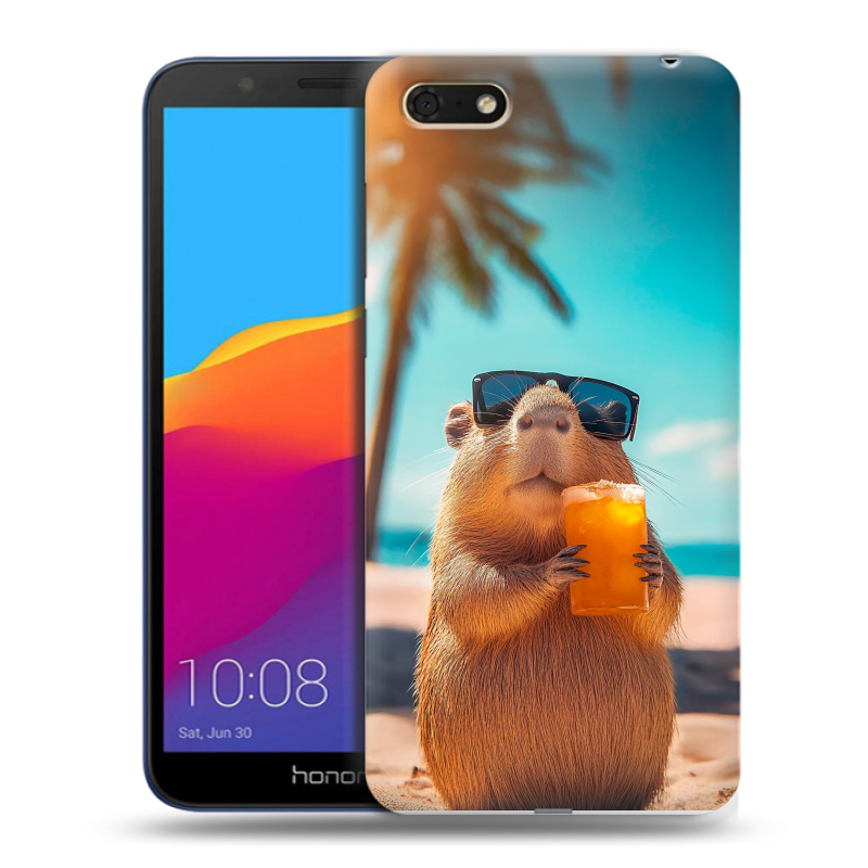 Пластиковый чехол на Huawei Honor 7A с принтом Капибара Пластиковый чехол на Huawei Honor 7A с принтом Капибара