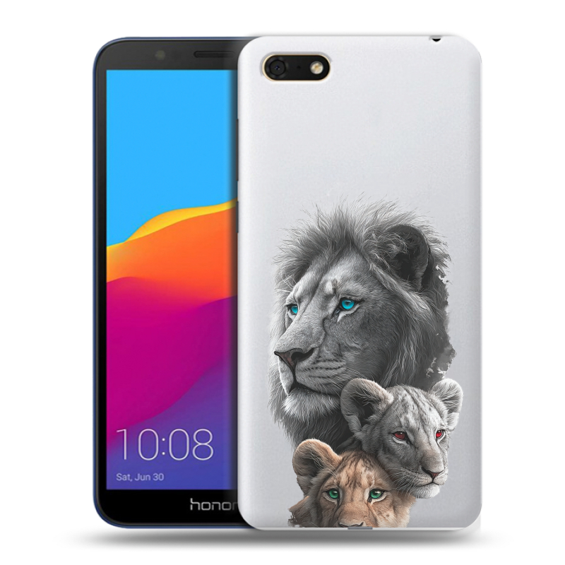 Пластиковый чехол на Huawei Honor 7A с принтом Львы Пластиковый чехол на Huawei Honor 7A с принтом Львы