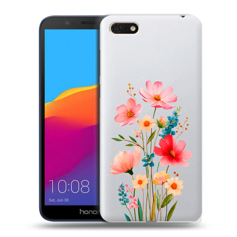 Силиконовый чехол на Huawei Honor 7A с принтом Цветы Силиконовый чехол на Huawei Honor 7A с принтом Цветы