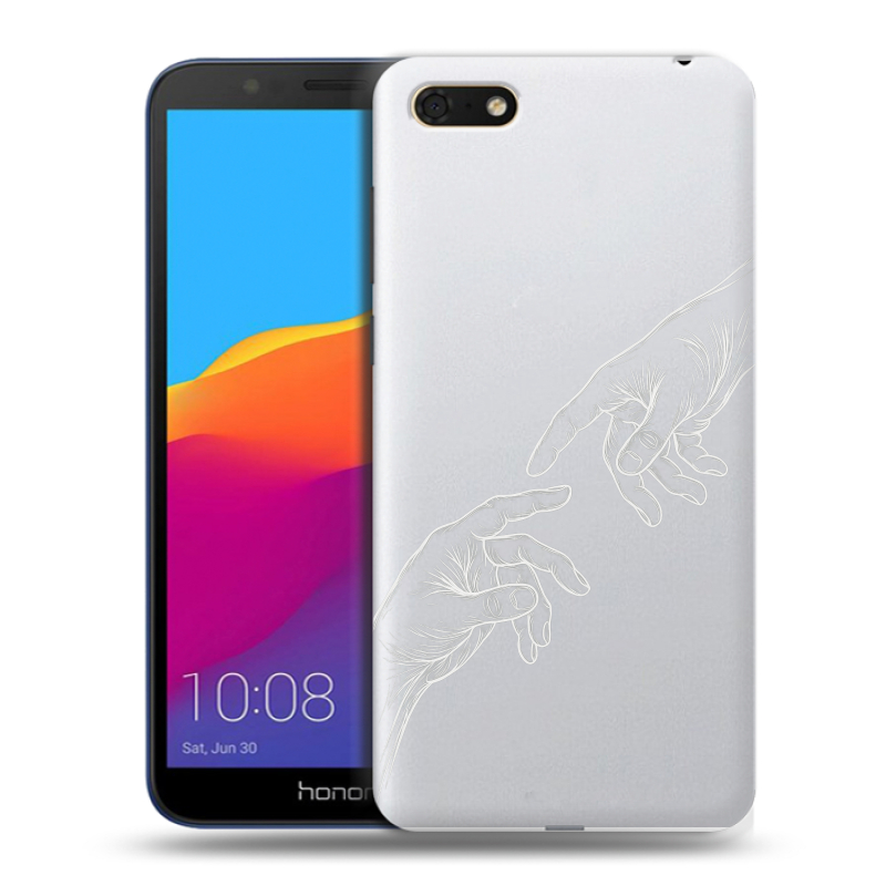 Силиконовый противоударный чехол на Huawei Honor 7A с принтом Сотворение мира Силиконовый противоударный чехол на Huawei Honor 7A с принтом Сотворение мира