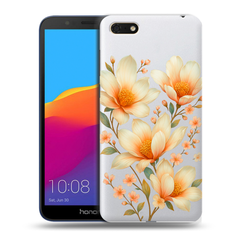 Силиконовый чехол на Huawei Honor 7A с принтом Цветы Силиконовый чехол на Huawei Honor 7A с принтом Цветы