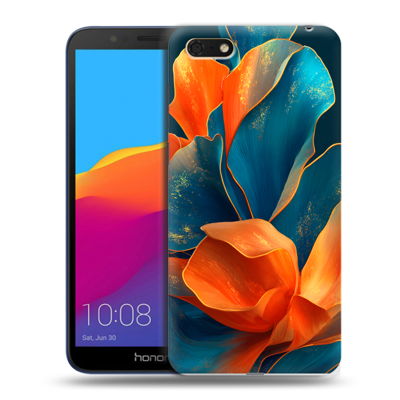 Силиконовый противоударный чехол на Huawei Honor 7A с принтом Цветы Силиконовый противоударный чехол на Huawei Honor 7A с принтом Цветы