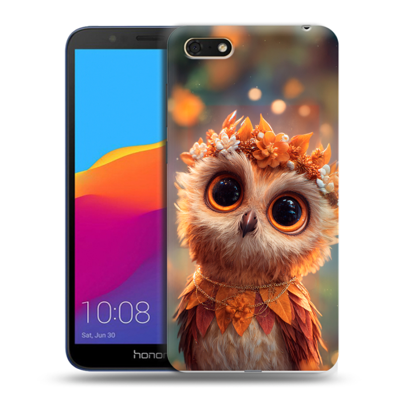 Пластиковый чехол на Huawei Honor 7A с принтом Милая сова Пластиковый чехол на Huawei Honor 7A с принтом Милая сова