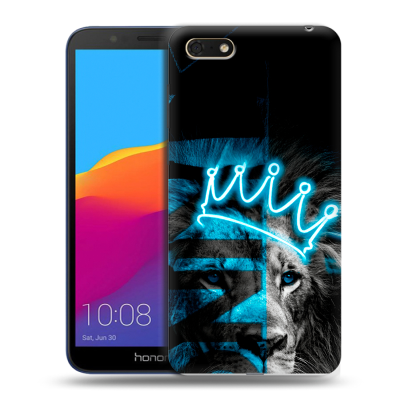 Силиконовый противоударный чехол на Huawei Honor 7A с принтом Король лев Силиконовый противоударный чехол на Huawei Honor 7A с принтом Король лев