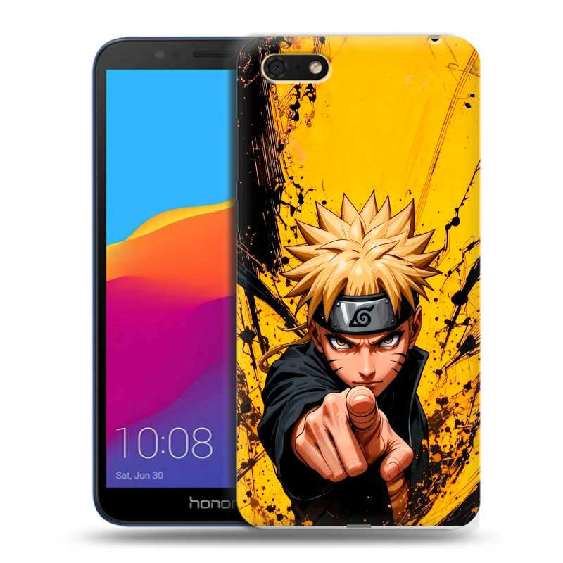 Силиконовый противоударный чехол на Huawei Honor 7A с принтом Naruto Наруто Силиконовый противоударный чехол на Huawei Honor 7A с принтом Naruto Наруто