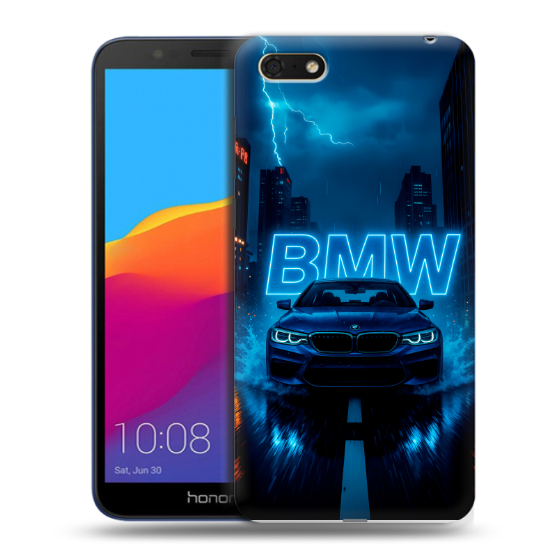 Силиконовый противоударный чехол на Huawei Honor 7A с принтом BMW БМВ Силиконовый противоударный чехол на Huawei Honor 7A с принтом BMW БМВ