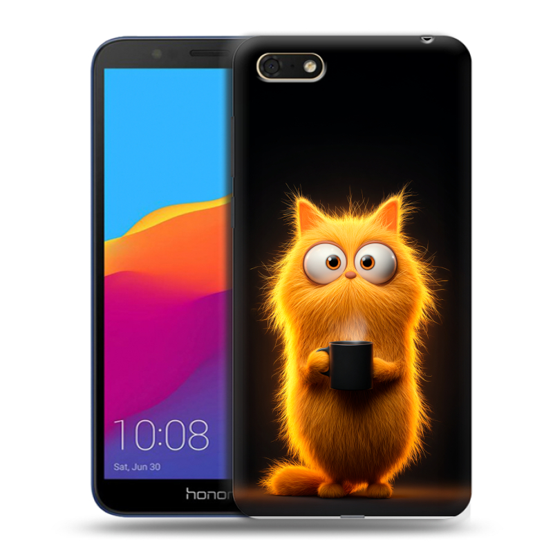 Пластиковый чехол на Huawei Honor 7A с принтом Смешной кот Пластиковый чехол на Huawei Honor 7A с принтом Смешной кот
