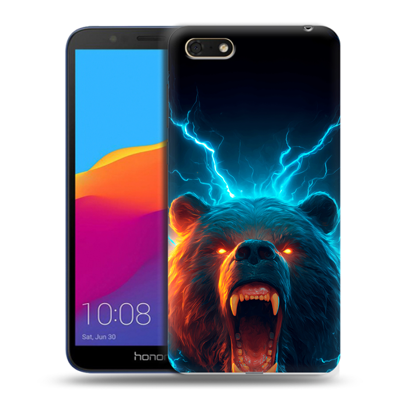 Пластиковый чехол на Huawei Honor 7A с принтом Медведь Пластиковый чехол на Huawei Honor 7A с принтом Медведь