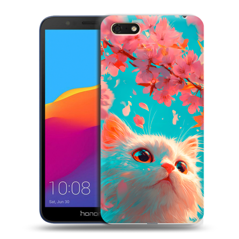 Силиконовый чехол на Huawei Honor 7A с принтом Красивый кот Силиконовый чехол на Huawei Honor 7A с принтом Красивый кот