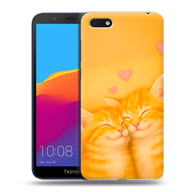 Пластиковый чехол на Huawei Honor 7A с принтом Милые котята Пластиковый чехол на Huawei Honor 7A с принтом Милые котята