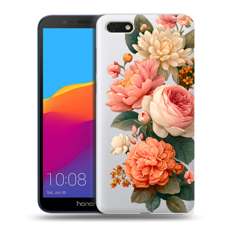 Силиконовый чехол на Huawei Honor 7A с принтом цветы Силиконовый чехол на Huawei Honor 7A с принтом цветы