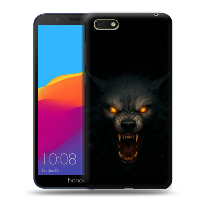 Силиконовый противоударный чехол на Huawei Honor 7A с принтом Волк Силиконовый противоударный чехол на Huawei Honor 7A с принтом Волк