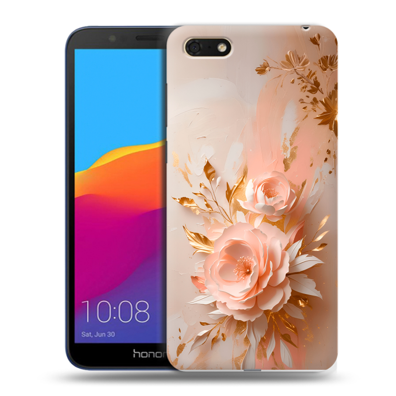 Силиконовый противоударный чехол на Huawei Honor 7A с принтом женский Силиконовый противоударный чехол на Huawei Honor 7A с принтом женский