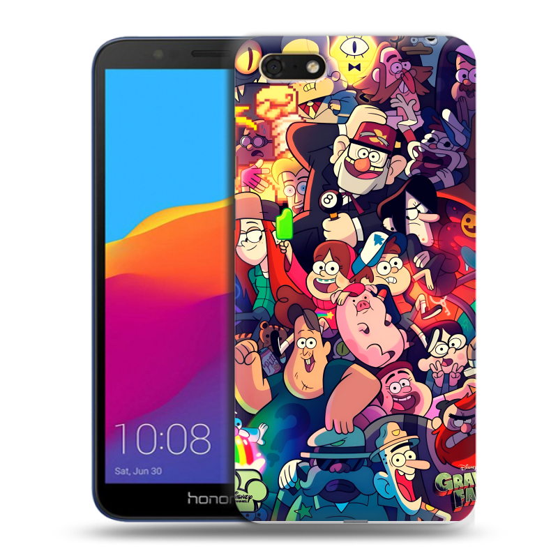 Силиконовый противоударный чехол на Huawei Honor 7A с принтом Gravity Falls Гравити Фолз Силиконовый противоударный чехол на Huawei Honor 7A с принтом Gravity Falls Гравити Фолз
