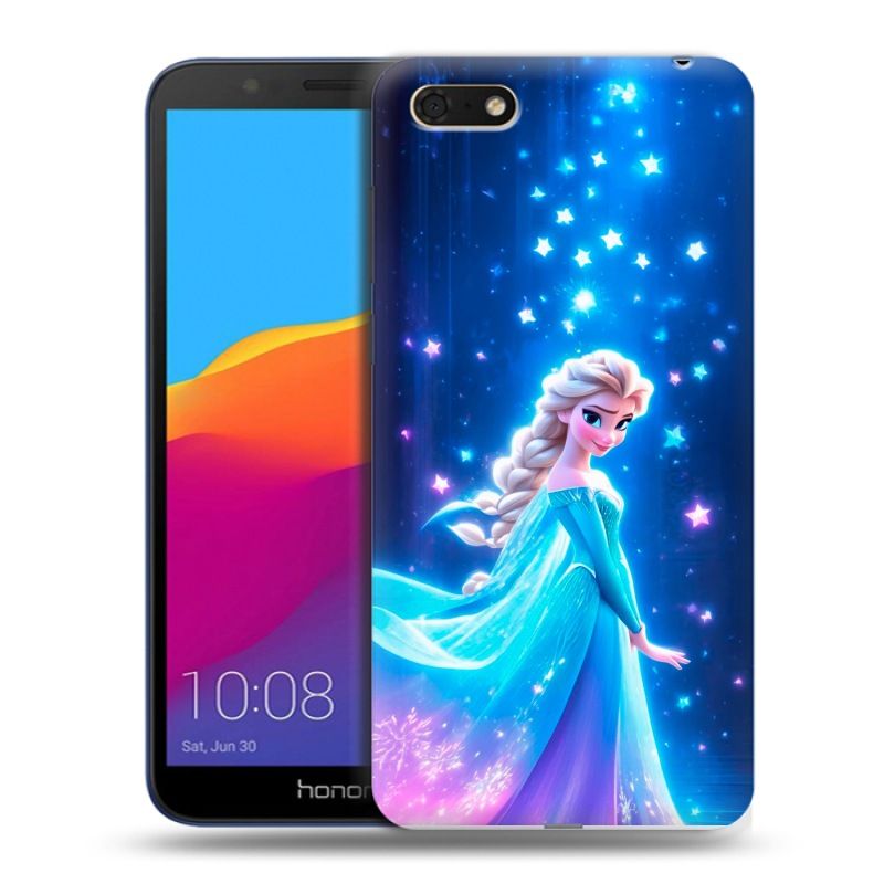 Силиконовый противоударный чехол на Huawei Honor 7A с принтом Холодное сердце Frozen Силиконовый противоударный чехол на Huawei Honor 7A с принтом Холодное сердце Frozen
