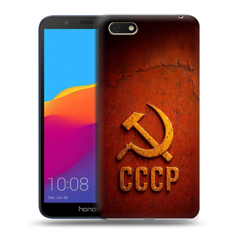 Пластиковый чехол на Huawei Honor 7A с принтом Флаг Герб СССР Пластиковый чехол на Huawei Honor 7A с принтом Флаг Герб СССР
