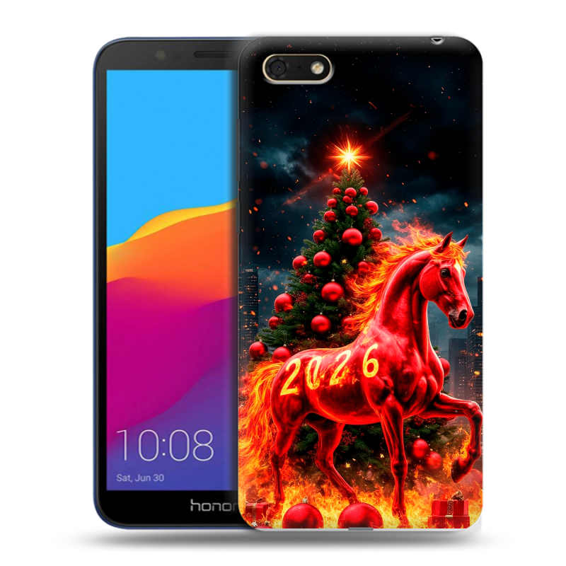 Пластиковый чехол на Huawei Honor 7A с принтом Новый год Пластиковый чехол на Huawei Honor 7A с принтом Новый год
