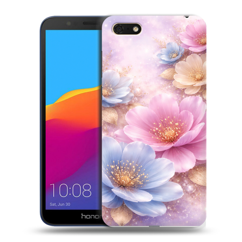 Силиконовый противоударный чехол на Huawei Honor 7A с принтом женский Силиконовый противоударный чехол на Huawei Honor 7A с принтом женский