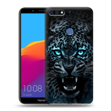 Пластиковый чехол на Huawei Honor 7C Pro с принтом Темный леопард