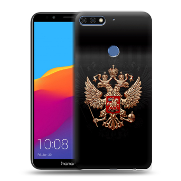 Пластиковый чехол на Huawei Honor 7C Pro с принтом Герб России