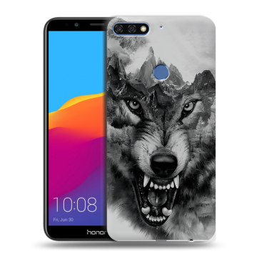 Пластиковый чехол на Huawei Honor 7C Pro с принтом Волк