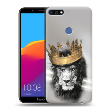 Пластиковый чехол на Huawei Honor 7C Pro с принтом Лев с короной