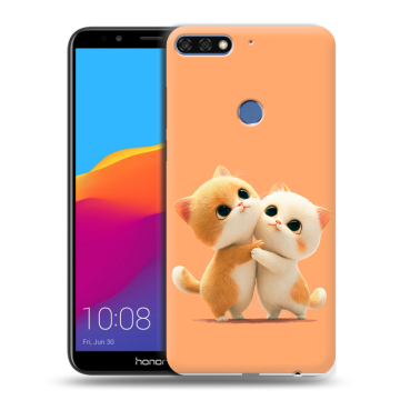 Пластиковый чехол на Huawei Honor 7C Pro с принтом Милые котики