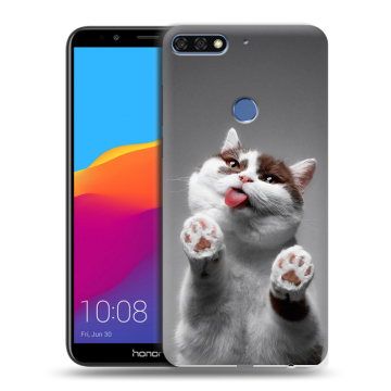 Пластиковый чехол на Huawei Honor 7C Pro с принтом Коты