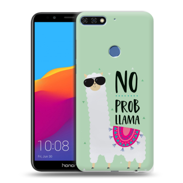 Пластиковый чехол на Huawei Honor 7C Pro с принтом Лама