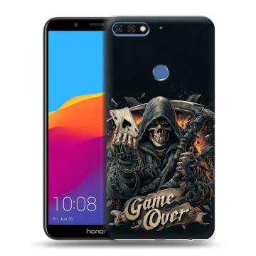 Пластиковый чехол на Huawei Honor 7C Pro с принтом Скелет карты