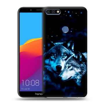 Пластиковый чехол на Huawei Honor 7C Pro с принтом Волки