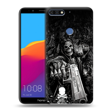 Пластиковый чехол на Huawei Honor 7C Pro с принтом Скелет
