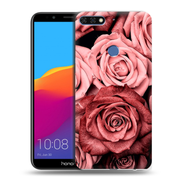 Пластиковый чехол на Huawei Honor 7C Pro с принтом Цветы розы