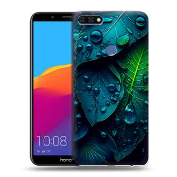 Пластиковый чехол на Huawei Honor 7C Pro с принтом Листья