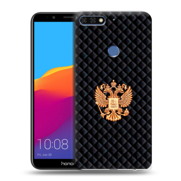 Пластиковый чехол на Huawei Honor 7C Pro с принтом Герб России принт