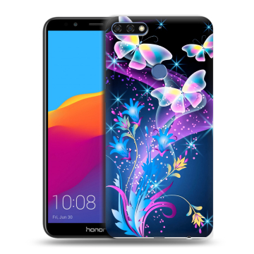 Пластиковый чехол на Huawei Honor 7C Pro с принтом Бабочки