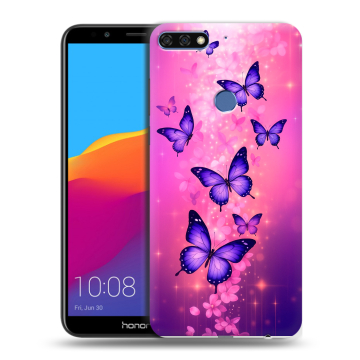 Пластиковый чехол на Huawei Honor 7C Pro с принтом Бабочки