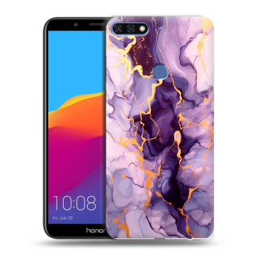 Пластиковый чехол на Huawei Honor 7C Pro с принтом Мрамор